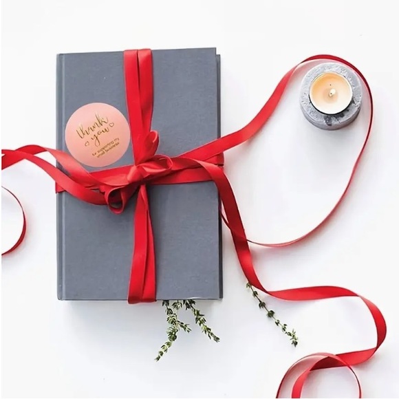 500 1in PeachThank You Stickers - Picture 5 of 7